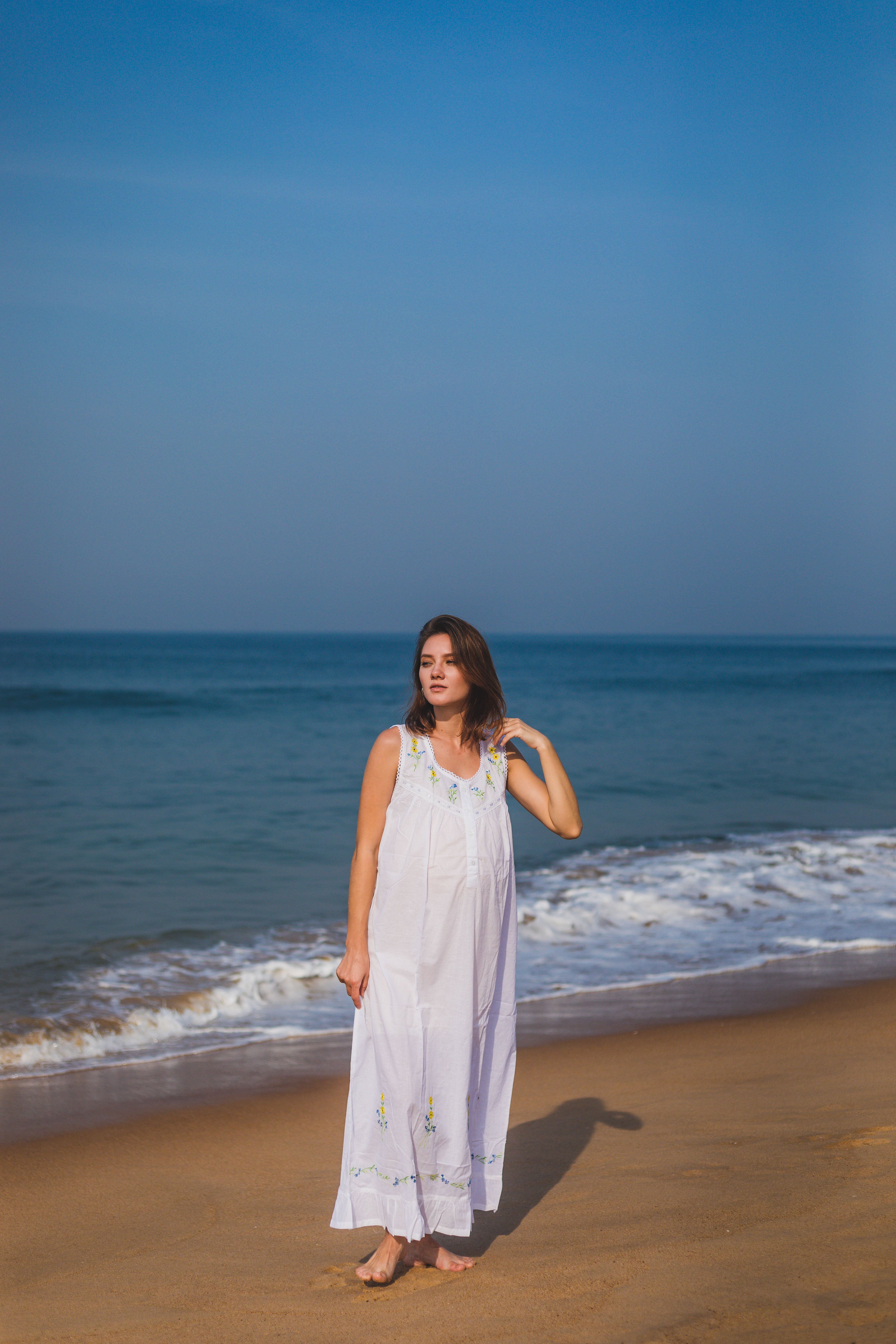 Maternity & Nursing Gowns - Sunflowers Sleeveless