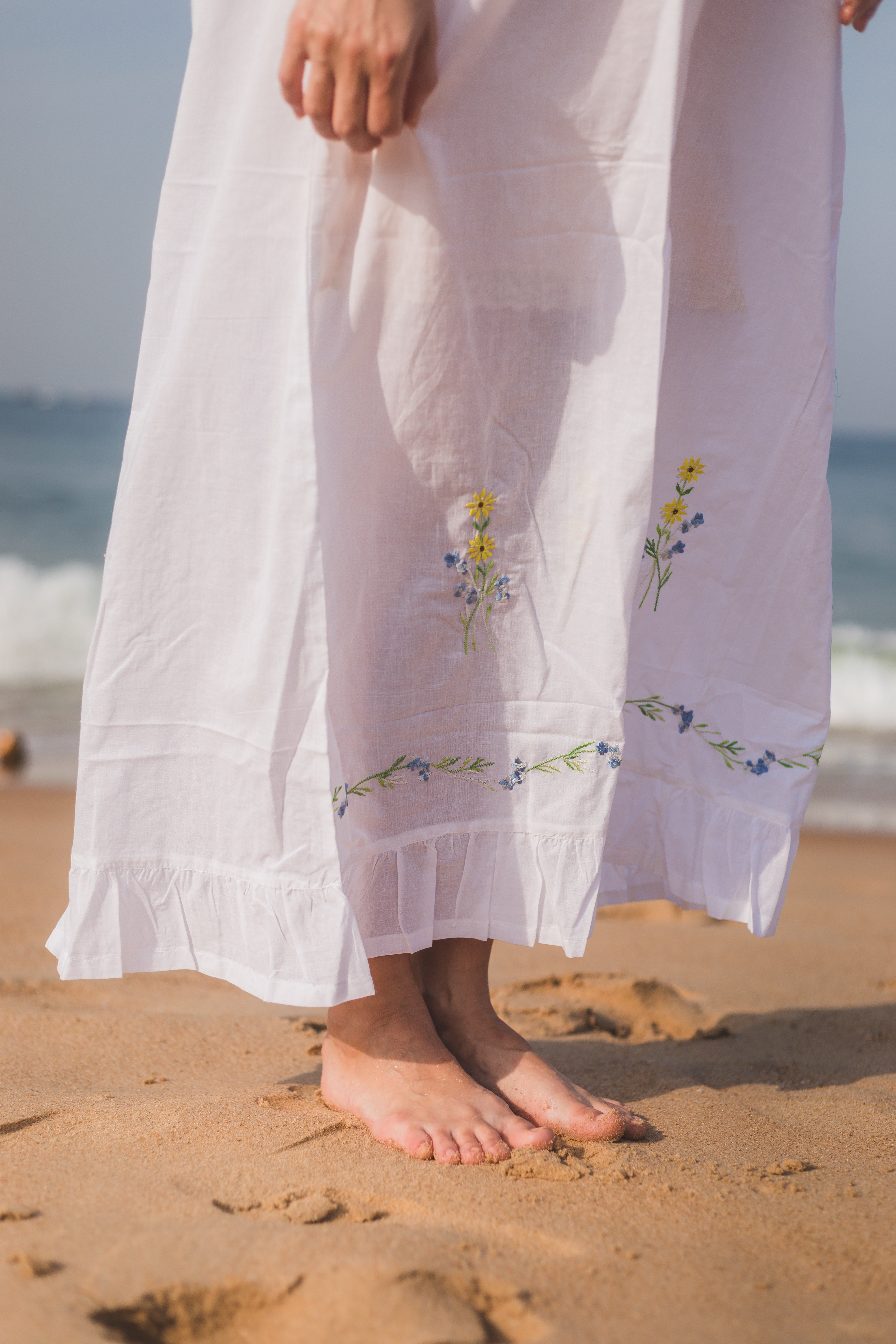 Maternity & Nursing Gowns - Sunflowers Sleeveless