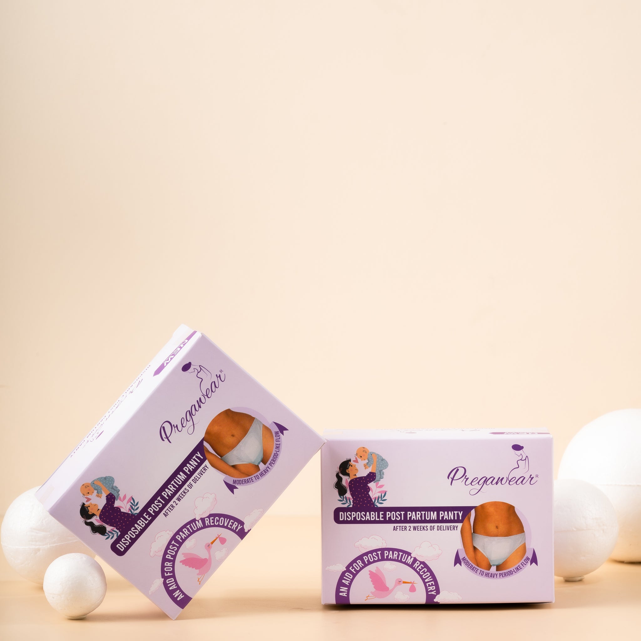 Pregawear Postpartum Disposable Pregnancy Panty for Medium - Heavy Flow