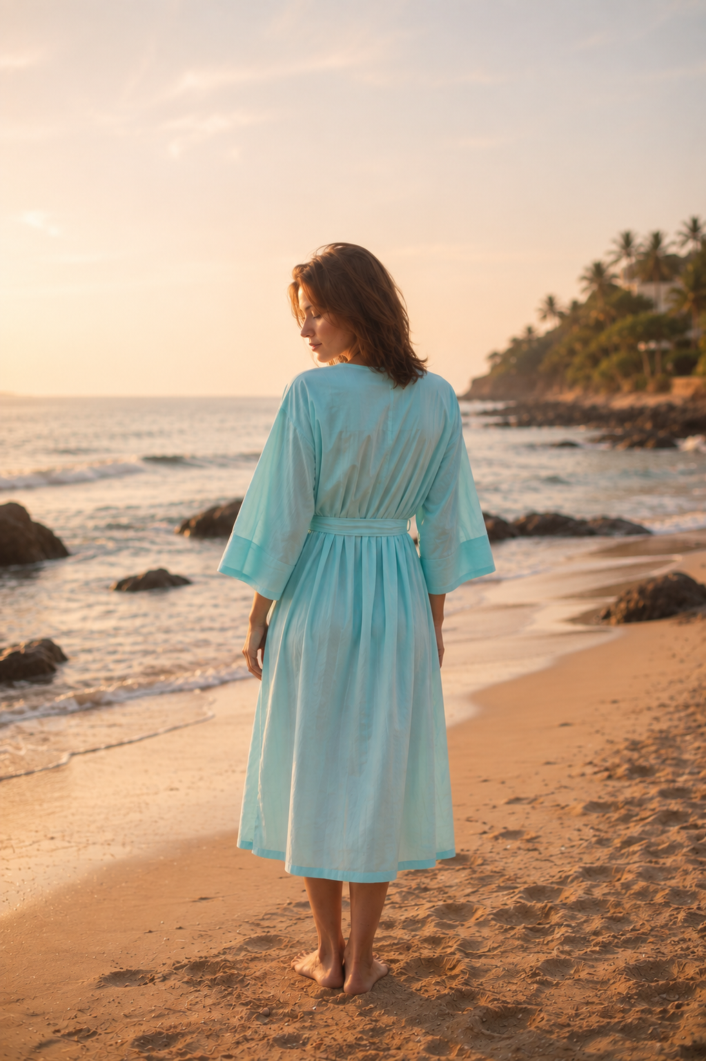 Maternity Robe - Turquoise Floral Lounge Wear