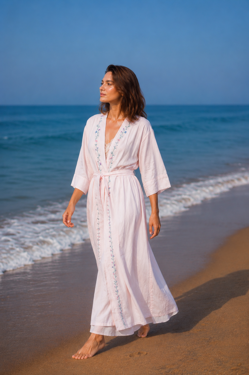 Maternity Robe - Peach Floral Lounge Wear