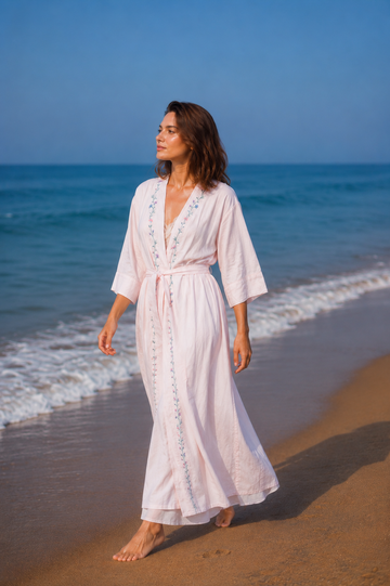 Maternity Robe - Peach Floral Lounge Wear