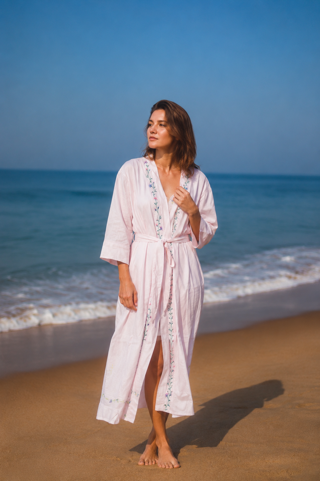 Maternity Robe - Peach Floral Lounge Wear