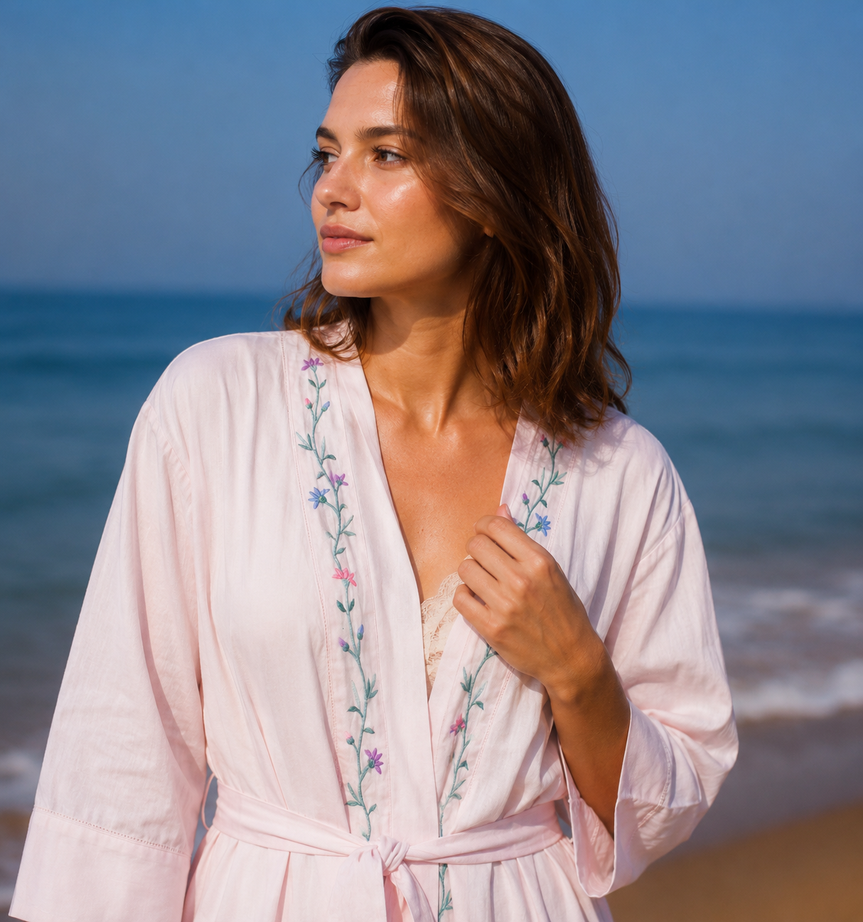 Maternity Robe - Peach Floral Lounge Wear